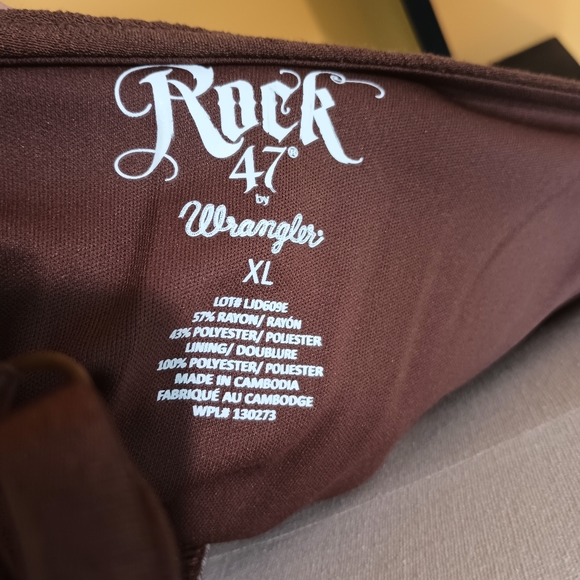 Rack 47 By Wrangler Brown Belted Spaghetti Strap Ruffle Dress Size XL - Picture 16 of 16